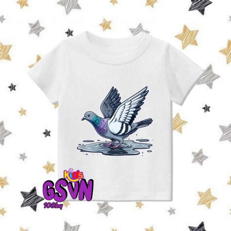KAOS BAJU ANAK - KIDS TSHIRT TEE MERPATI BURUNG DARA FREE NAMA GRATIS NAMA UMUR 3 4 5 6 7 8 9 10 11 