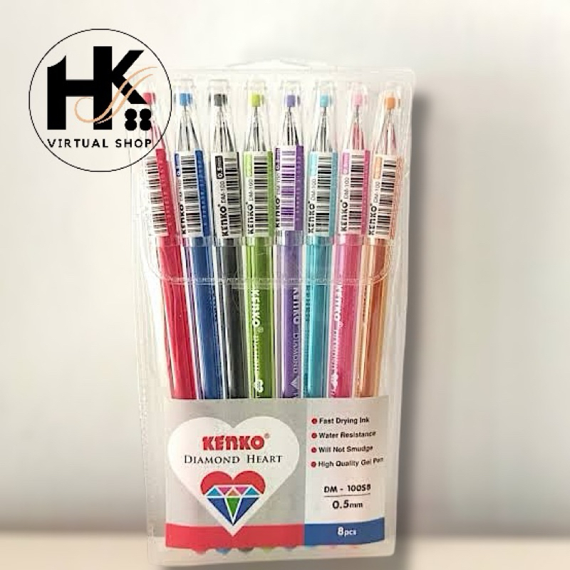

PULPEN GEL KENKO 0.5 MM DM-100S8 ( 1 set 8 warna )