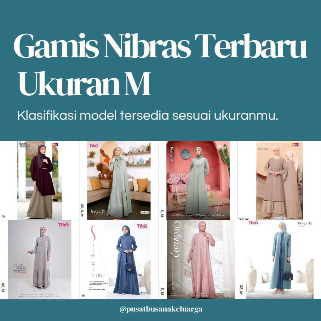 GAMIS NIBRAS UKURAN M GAMIS TRENDY GAMIS PREMIUM GAMIS TERBARU RON 017 RON 09 RAN 05 NB B122 RON 11 