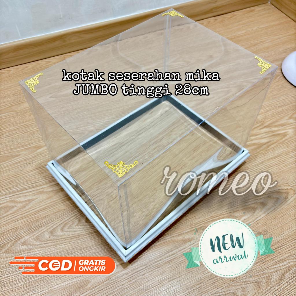 

MIKA JUMBO TINGGI 28cm Satuan XL Kotak Seserahan Fiber dan Kayu Berkaki