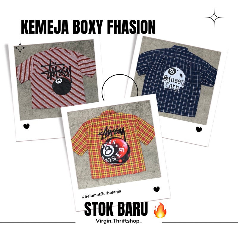 KEMEJA BOXY STUSY & WORKSHIRT BOXY CUSTOM STYLE SKENA