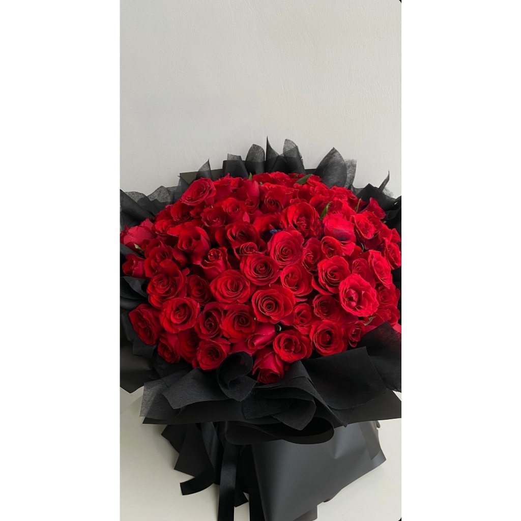 buket bunga mawar asli 100 tangkai / hand bouquet bunga mawar asli / buket bunga mawar fresh 100 tan