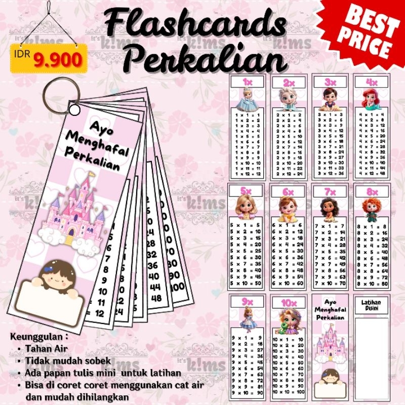 FlashCard Tabel Perkalian Matematika 1-10