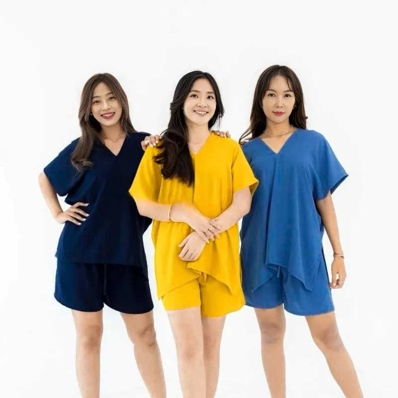 One Set Crinkle Airflow V NECK / ONE SET NAGITA CRINKLE / ONE SET NINA CELANA PENDEK