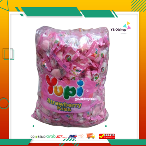 

ready 2Kg Yupi kiss Strawberry Kiloan asli Pabrik Exp 2026 / YS.OLSHOP2020