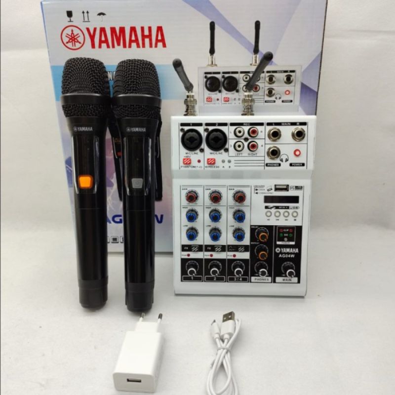 MIXER AUDIO AG04W PLUS 2 MIC WIRLEES BLUETOOTH MP3 USB MIXER 4 CHANNEL AG04W