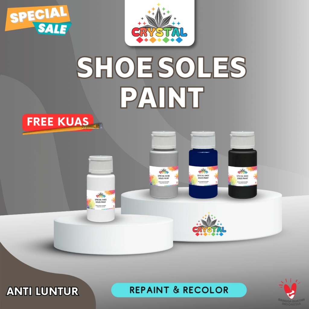 

Cat Sepatu Termurah / Cat Sol Sepatu / Cat Sepatu / Cat Sol - Bonus Kuas (Crystal Care)