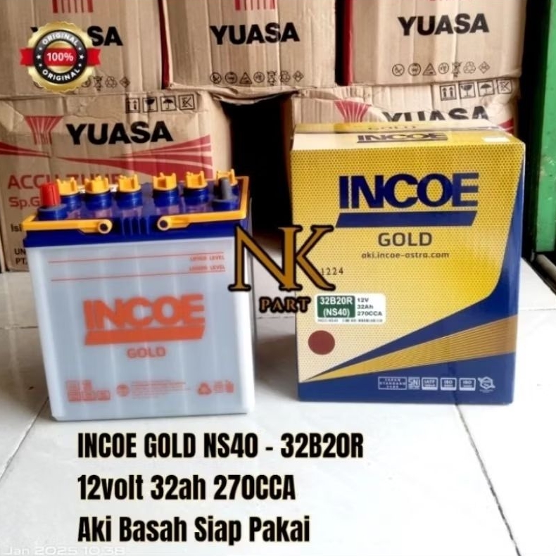 Aki Mobil Suzuki Carry Futura Katana Real Van INCOE GOLD NS40 Basah
