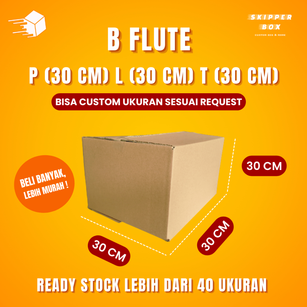 

P 30 x L 30 x T 30 CM KARDUS BOX POLOS KARTON PACKING JUMBO PINDAHAN DUS COKLAT BARU