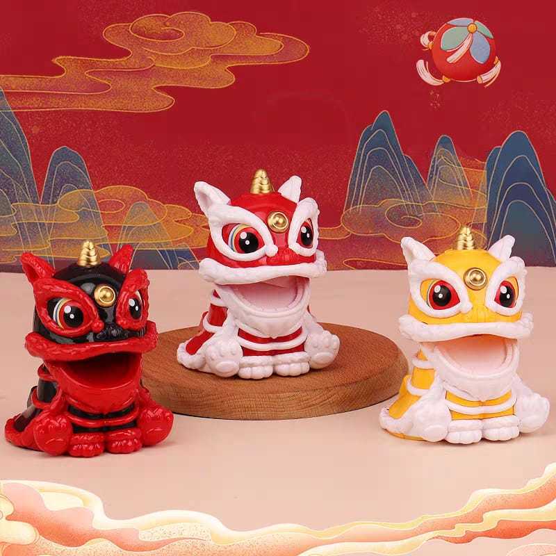 *RS* Pajangan Dashboard Mobil Barongsai Kepala Goyang Tenaga Surya - Car