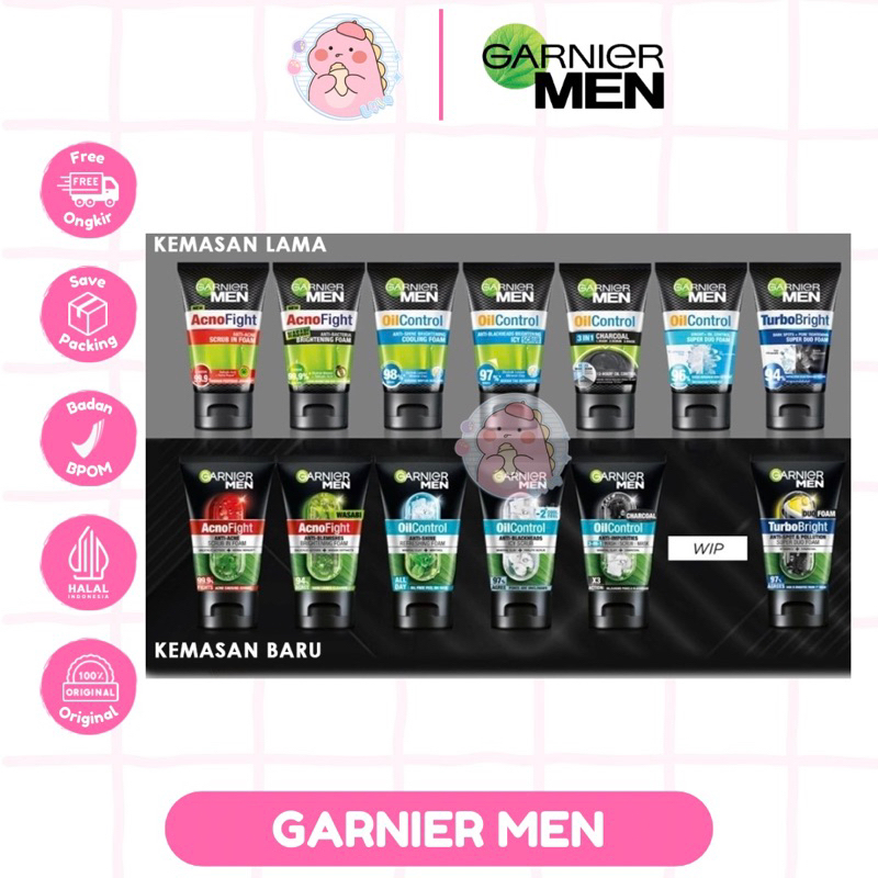 Garnier Men Face Wash Series Isi 100ML | Sabun Pembersih Wajah Pria Garnier Men