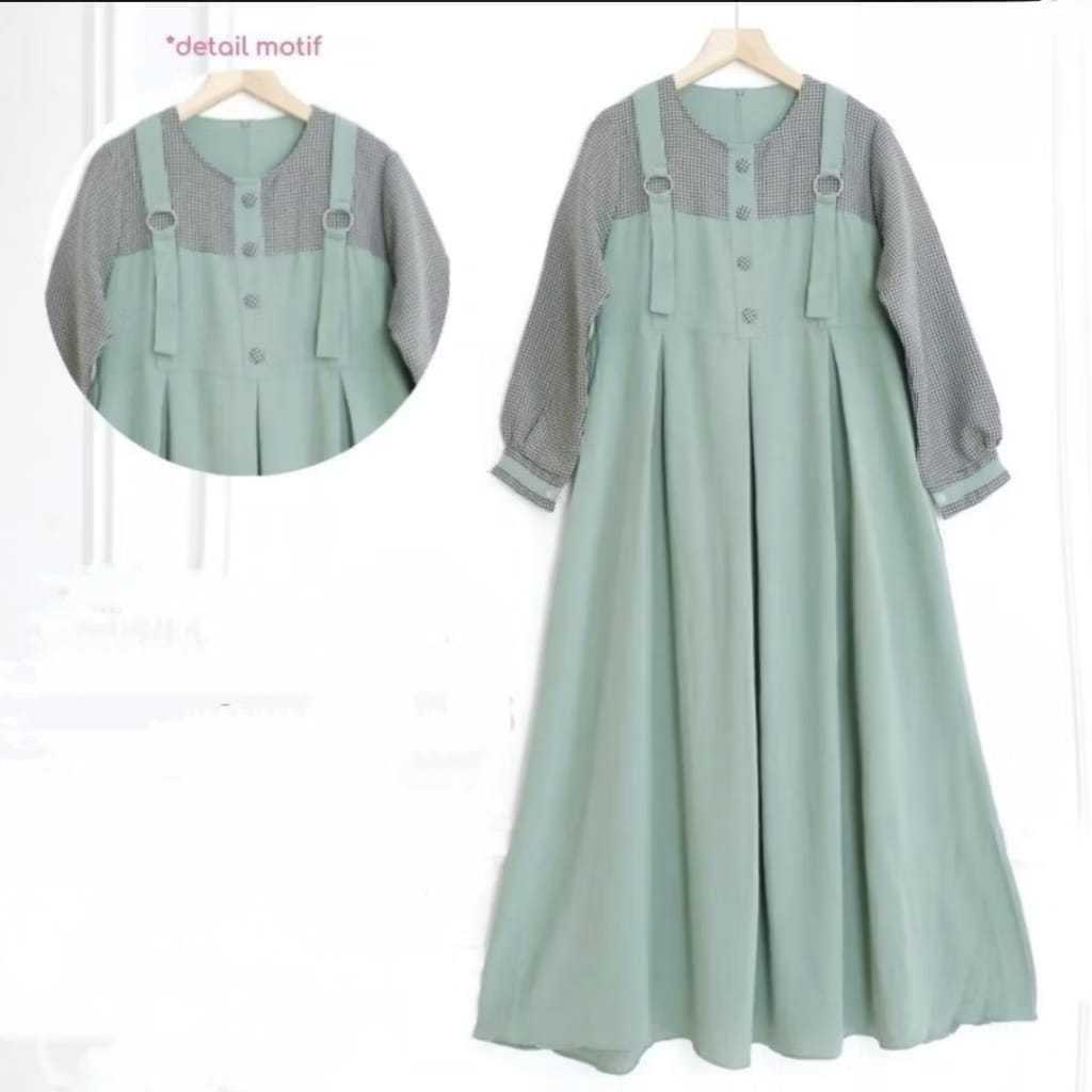 Baju Muslim Anak Perempuan umur 13-14Tahun Warna Terracotta Gamis Remaja Dress Syari lebaran 2025