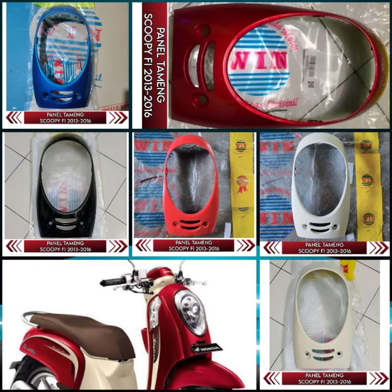 Cover Tameng Panel Body Depan Merk Win Untuk Motor Scoopy Fi Esp K16 2013-2016 Warna Biru Hitam Mera