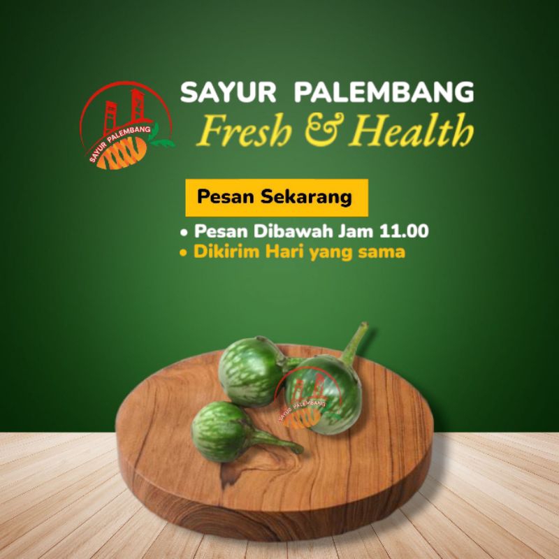 

Terong Hijau Bulat / Terong Lalap 100Gram - Sayur Palembang