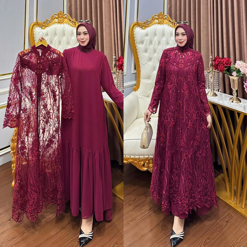 GAMIS BRUKAT 2in1 | GAMIS BROKAT PREMIUM | GAMIS LEBARAN MEDAN MURAH | GAMIS MUTE LEBARAN