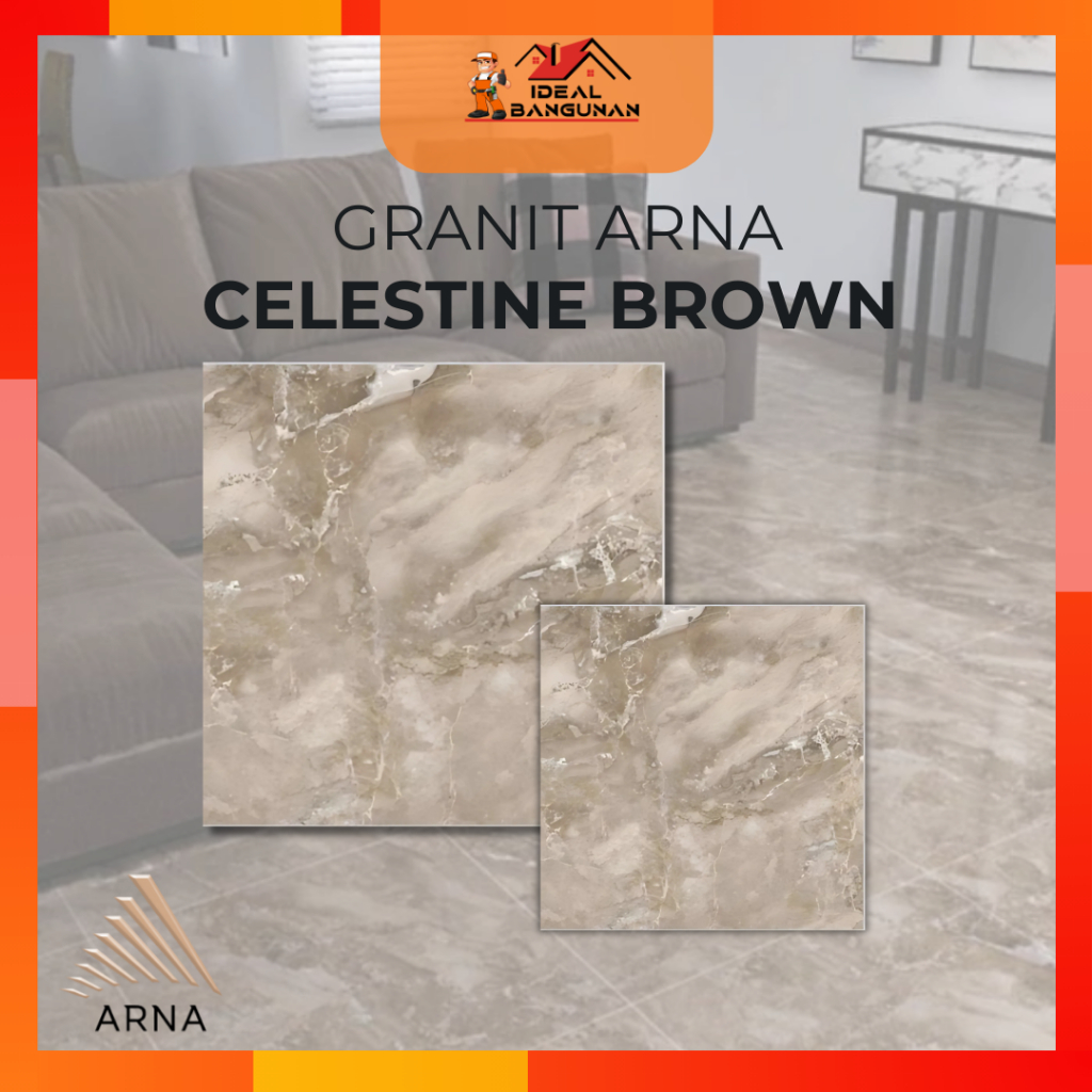[READY] GRANT. ARNA 60X60 CELESTINE BROWN | KERAMIK LANTAI | KERAMIK DINDING | KERAMIK