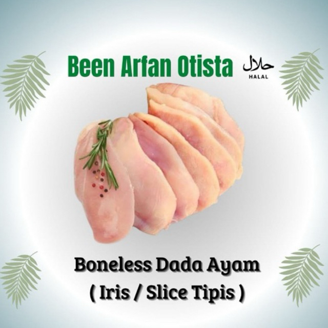 

Boneless Dada Ayam Slice / Iris Tipis 1 Kg