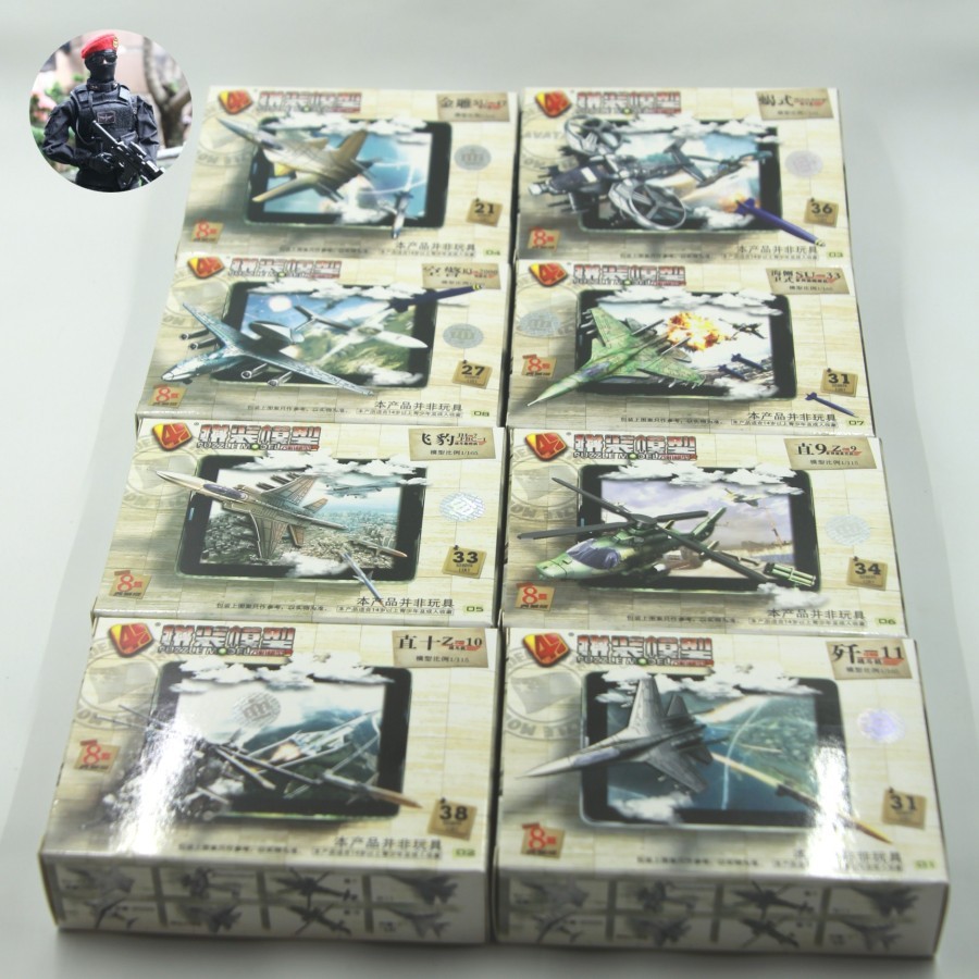 Model Kit Skala Miniatur Model Pesawat Dan Helikopter Militer