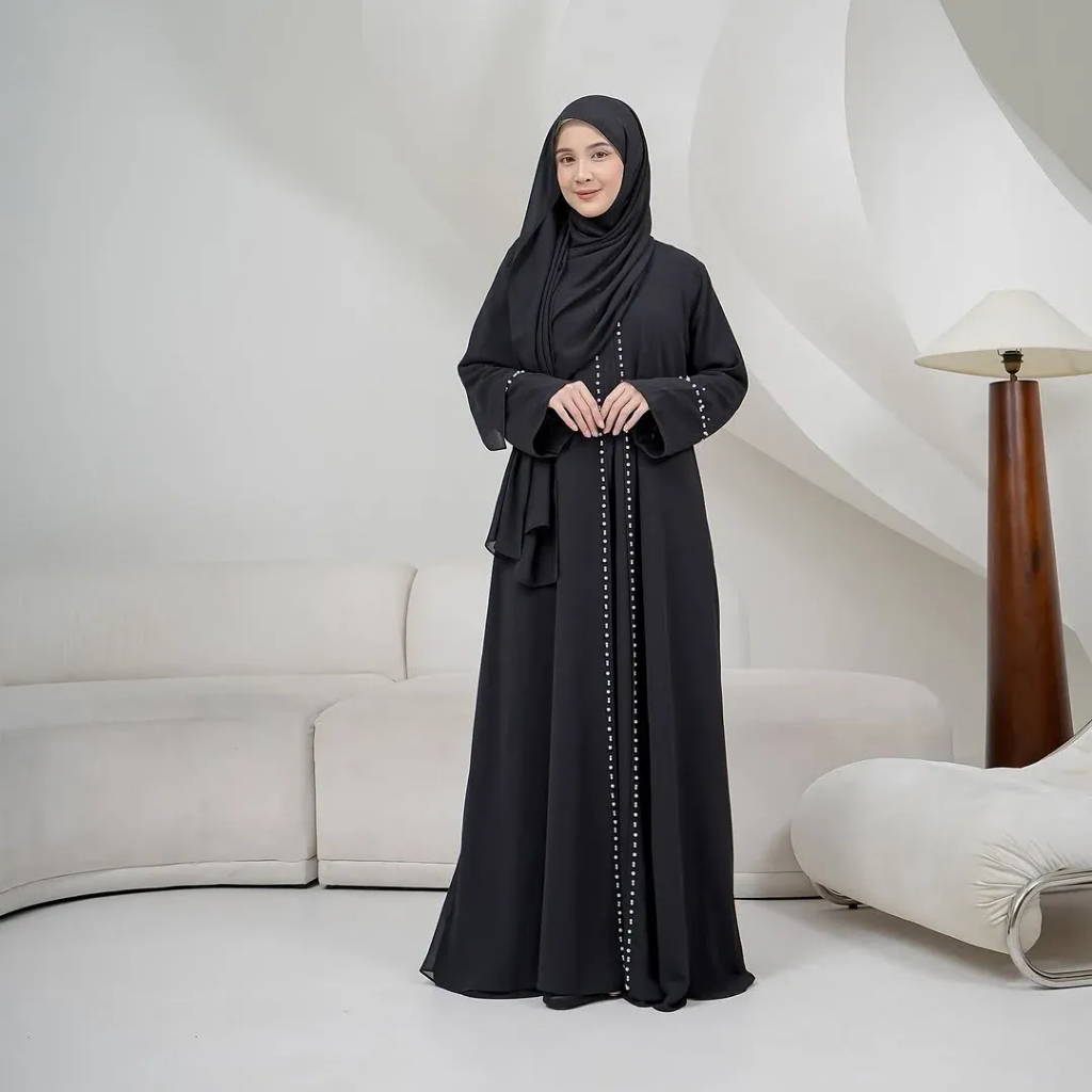 KAMALIA ABAYA MATT CERUTY BABYDOOL / ABAYA ARAB HITAM / ABAYA DUA LAYER / ABAYA BUSUI RESLETING DEPA