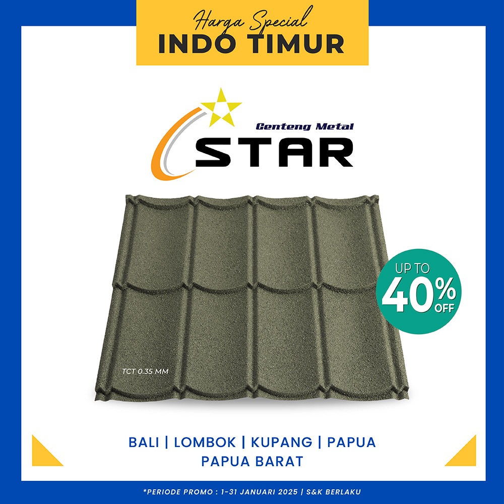 HARGA INDO TIMUR Genteng metal Rainbow Star Termurah Bergaransi