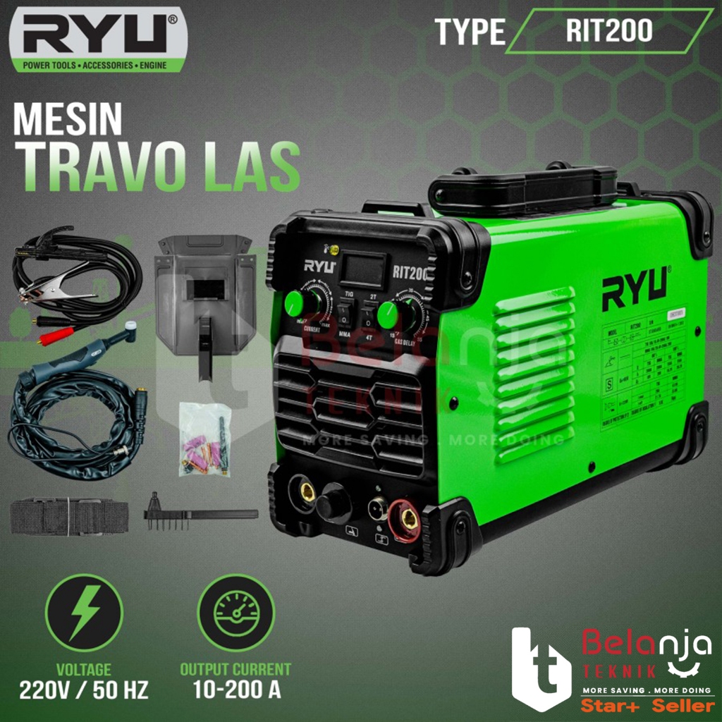 Mesin Travo Las Argon Ryu TIG 200 Trafo Las Welding Machine las Stainless Steel 200A
