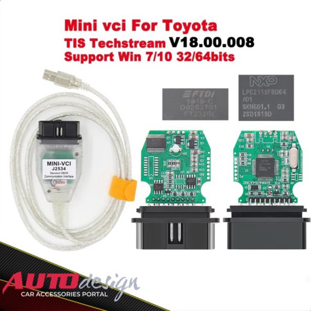 Scanner Mobil MINI VCI J2534 OBD2 Toyota TIS Techstream