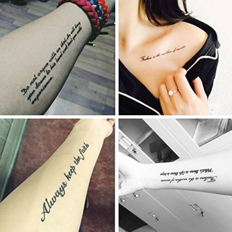 Tatto Temporer Tulisan Aesthetic Tattoo Temporary Semi Permanent Tato Anti Air Fruit Ink