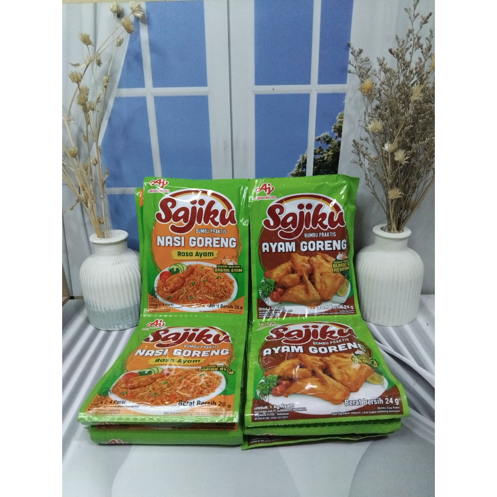 

SAJIKU BUMBU PRAKTIS NASI GORENG 20G & AYAM GORENG 24G ISI 5 PCS