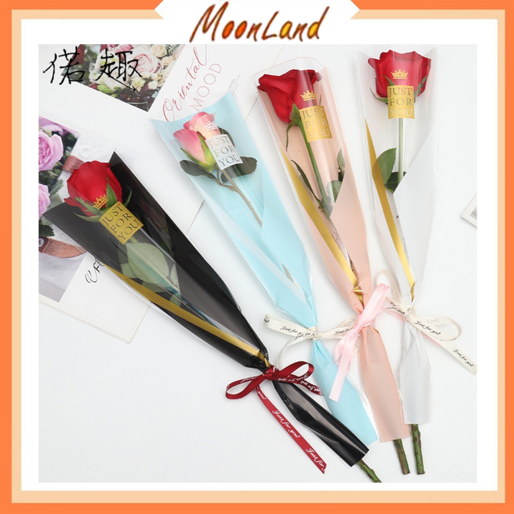 

50 Lembar Flower wrapping bunga Plastik Buket Bunga 1 Tangkai single rose SF18