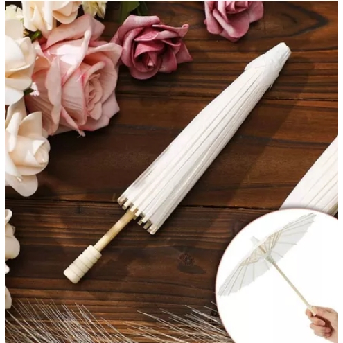 

Payung Lukis Polos Kertas Besar Diameter 60cm Decorative Umbrella White Diy Painting RB9