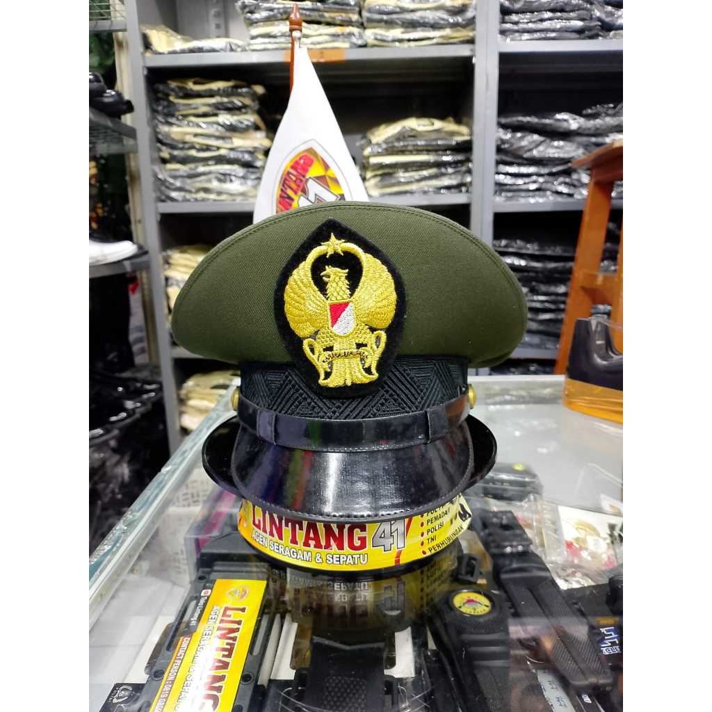 Topi Pet TNI / Topi Pet Tentara Nasional Indonesia / Topi Pet TNI AD