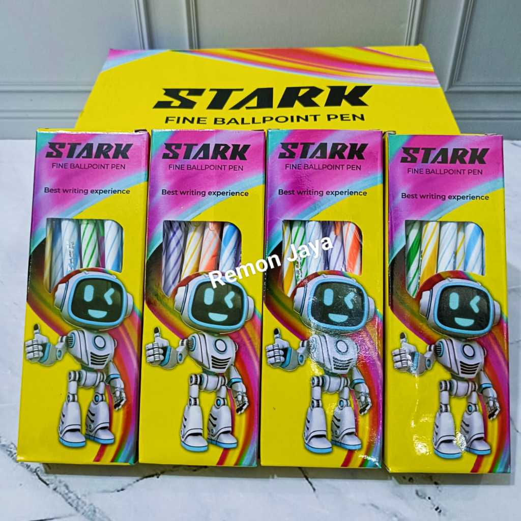 

PULPEN ULIR / PEN LILIN STARK ISI 12 PCS/ BOLPOIN HITAM MURAH