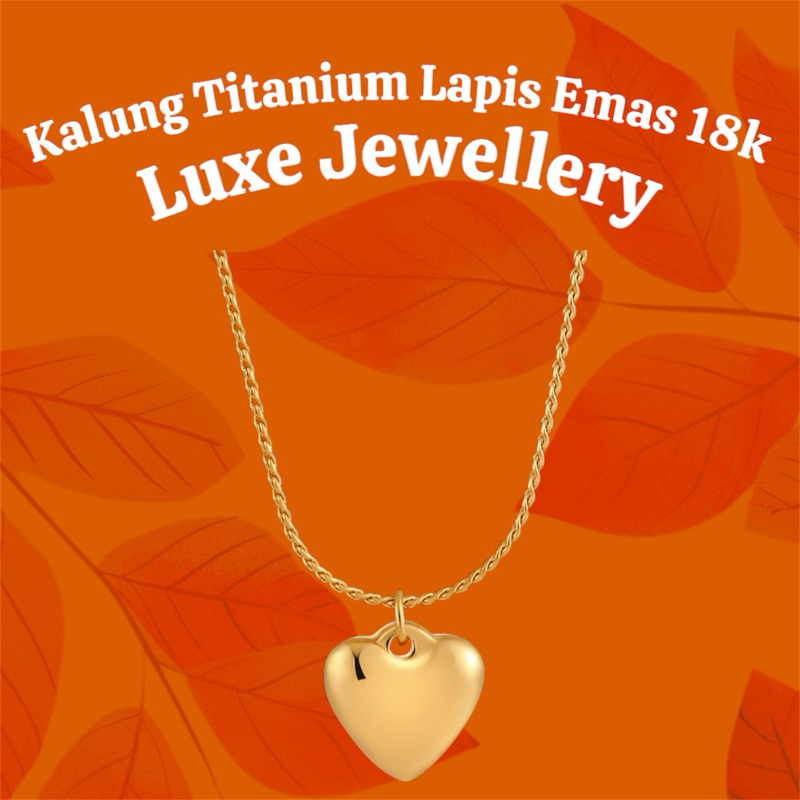 Kalung titanium asli lapis emas 18k