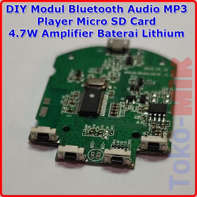 Modul DIY Bluetooth Audio MP3 Player Micro SD Card Mono 4.7W Power Amplifier Amplifier Baterai Lithi