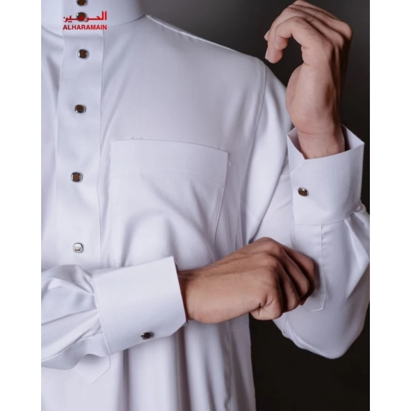GAMIS / JUBAH AL HARAMAIN PUTIH  MANSET PREMIUM QUALITY