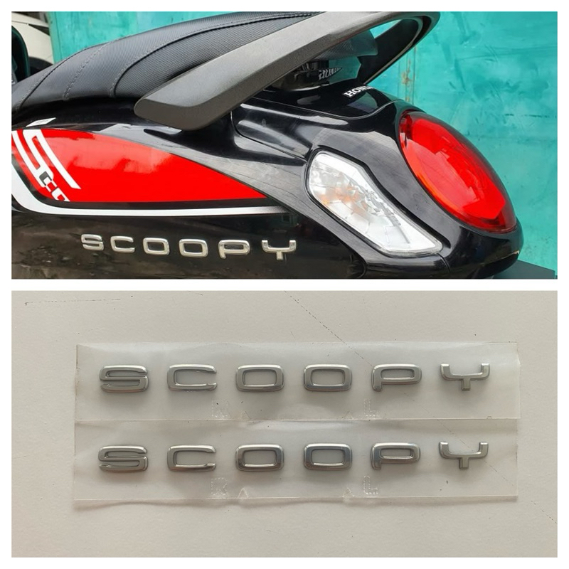 EMBLEM LOGO SCOOPY 2021 2022 SILVER BAHAN ORIGINAL