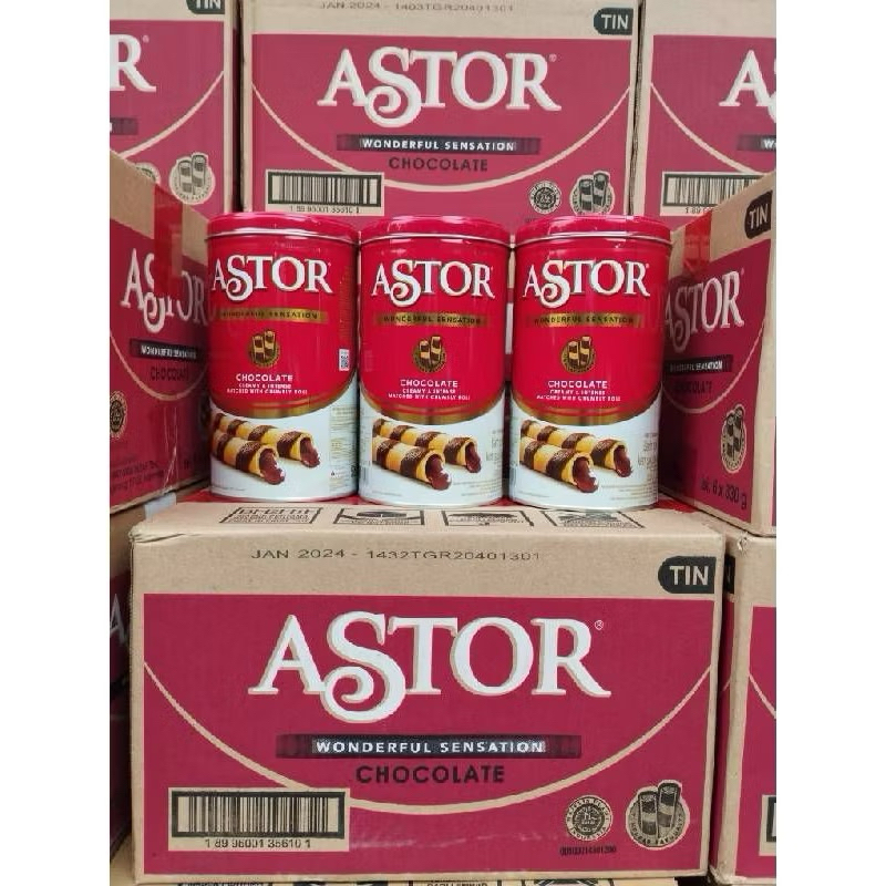 

( DUS ISI 6 KALENG ) Astor Double Coklat 330gr - Astor Kaleng