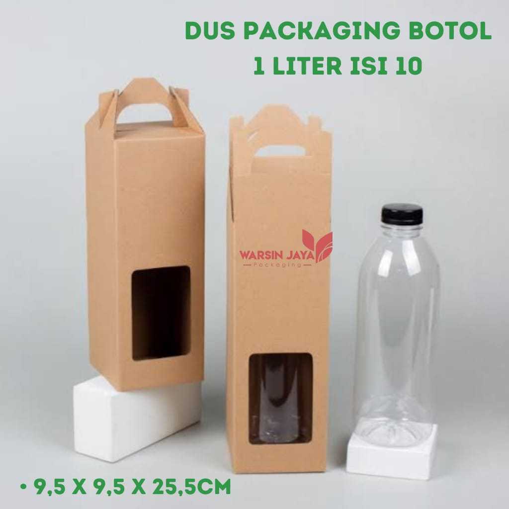 Kardus Botol 1 Liter Dus Toples Jar Kotak Packaging Dus Box Jinjing Botol 1 Liter/10PC