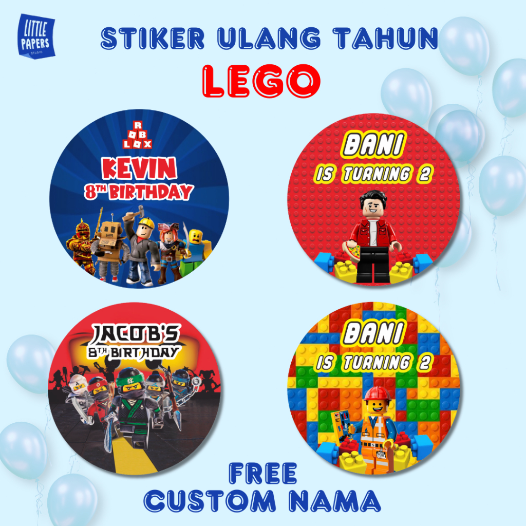 

Sticker Ulang Tahun Anak Free Custom Nama Lego Birthday Littlepapers