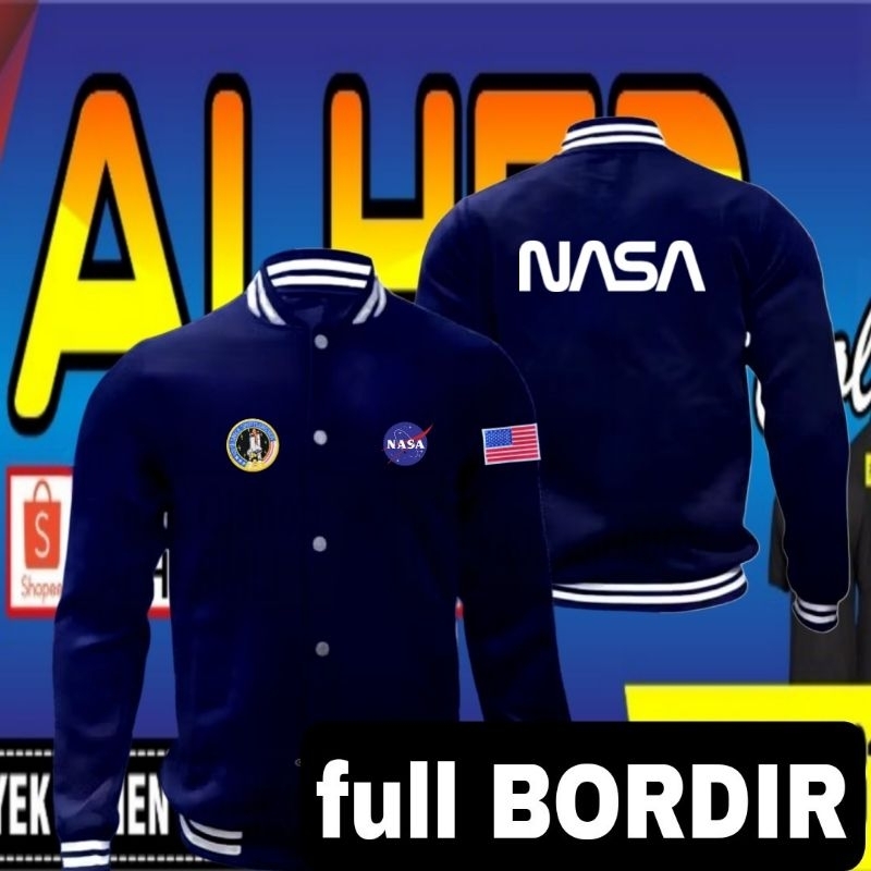 Jaket bordir NASA jaket NASA jaket varsity nasa jaket baseball NASA jaket kerja NASA jaket seragam N