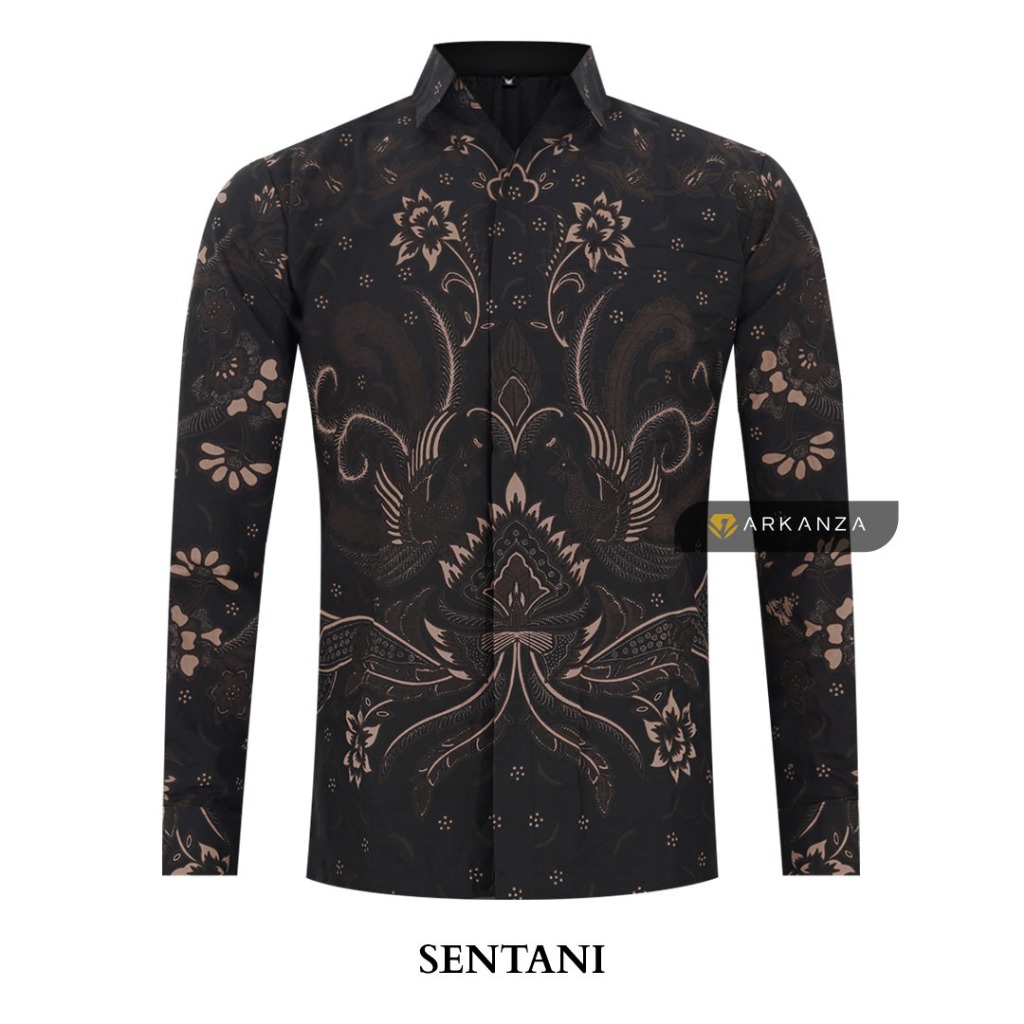 BATIK ARKANZA STORE Kemeja Batik Pria Lengan Panjang Slimfit Premium Bahan Katun Lapis Furing INFL