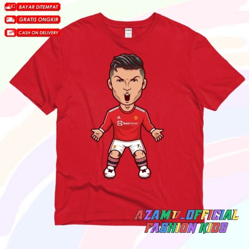 (BISA COD) Kaos Baju Anak Cristiano Ronaldo Manchester United Free Nama / Kaos Tshirt Anak Ronaldo M