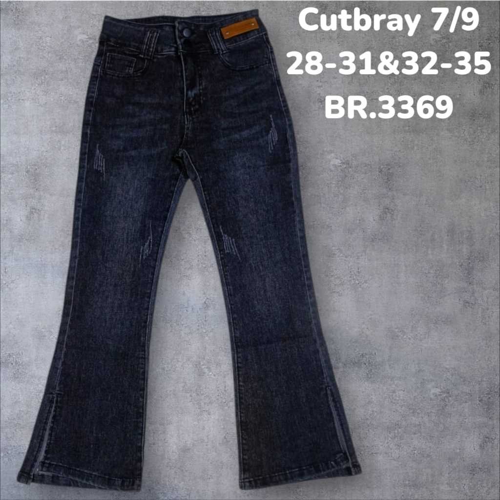 KERENT - Celana Jeans Cutbray 7/9 Br Belah Kode 3369