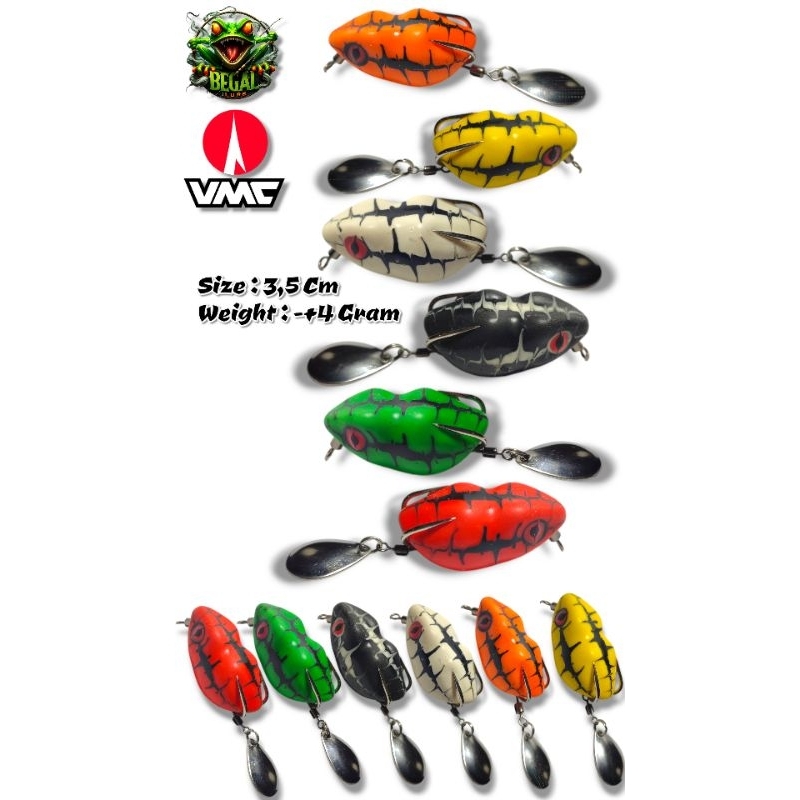 Kodok Palsu Umpan Mancing Casting Gabus Soft Frog Killer Begal Lure 3,5 Cm DH VMC