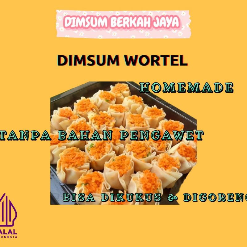 

DIMSUM WORTEL ISI 50 PCS DIMSUM BERKAH JAYA 100% HALAL TANPA BAHAN PENGAWET