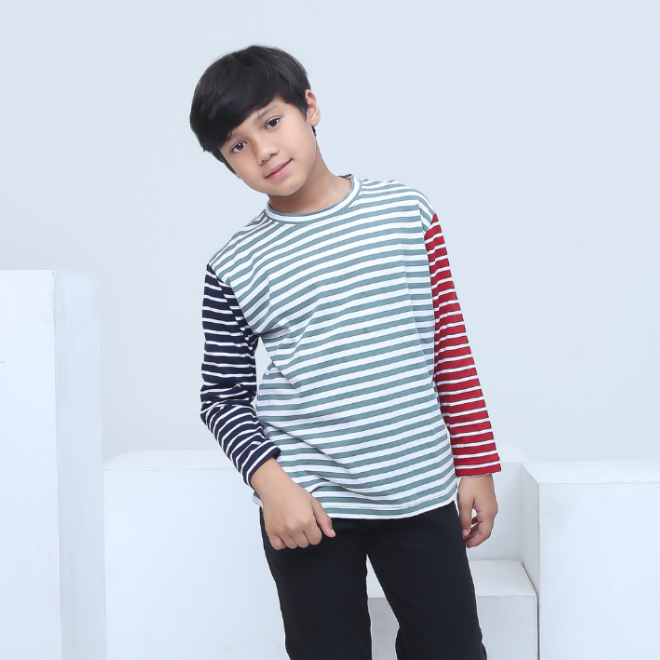 Baju Kaos Anak Laki Laki Lengan Panjang Rekomendasi Atasan Kids Remaja Keren 3-14 Tahun