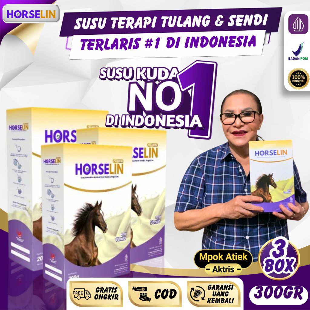 

PAKET 3 BOX HORSELIN 300G - Susu Kuda Liar Sumbawa Untuk Kolesterol Asam Urat Sendi & Tulang BPOM