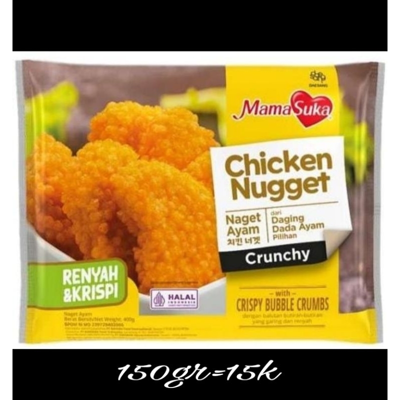 

MamaSuka Chicken Nugget Crunchy 150gr, exp=19 desember 2025, packing bubble tebal