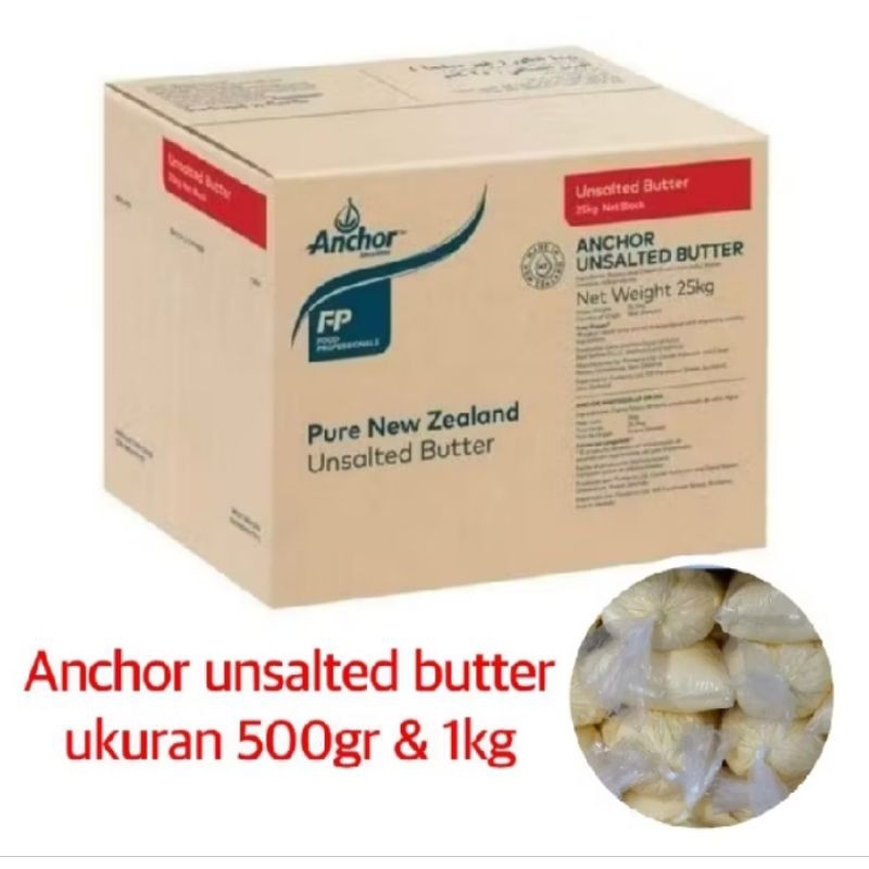 

BUTTER ANCHOR UNSALTED REPACK KEMASAN 1KG & 500GR