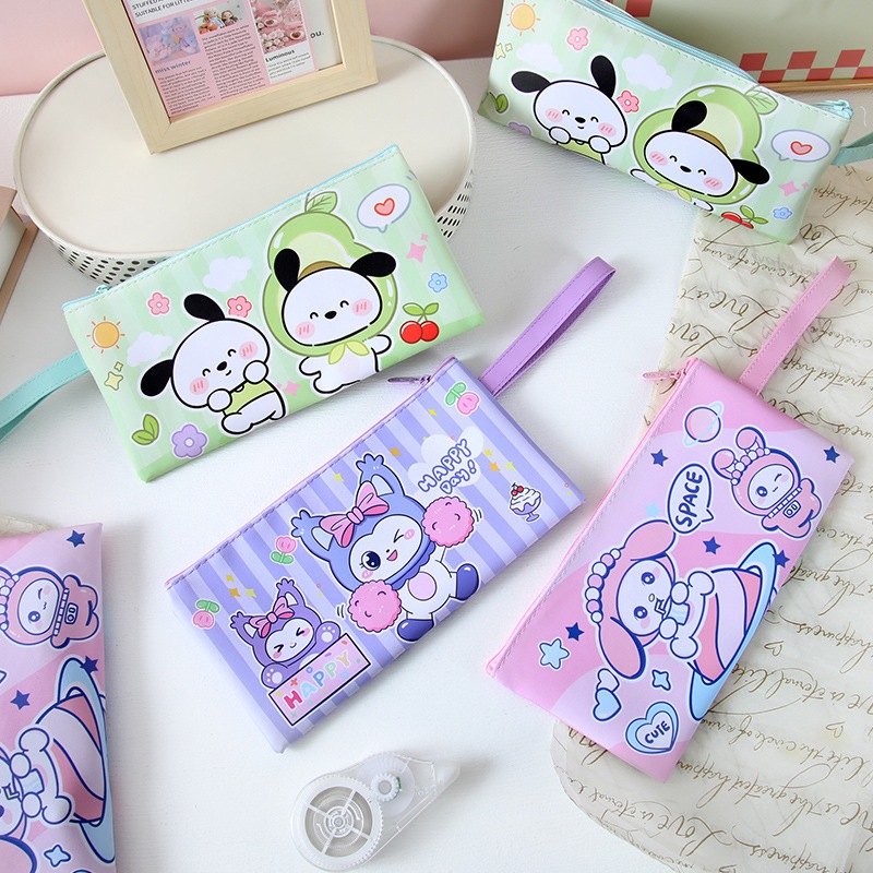 

HOHE TEMPAT PENSIL MELODY KUROMI POCHACCO KANVAS POUCH SERBAGUNA A6 ZIPPER BAG